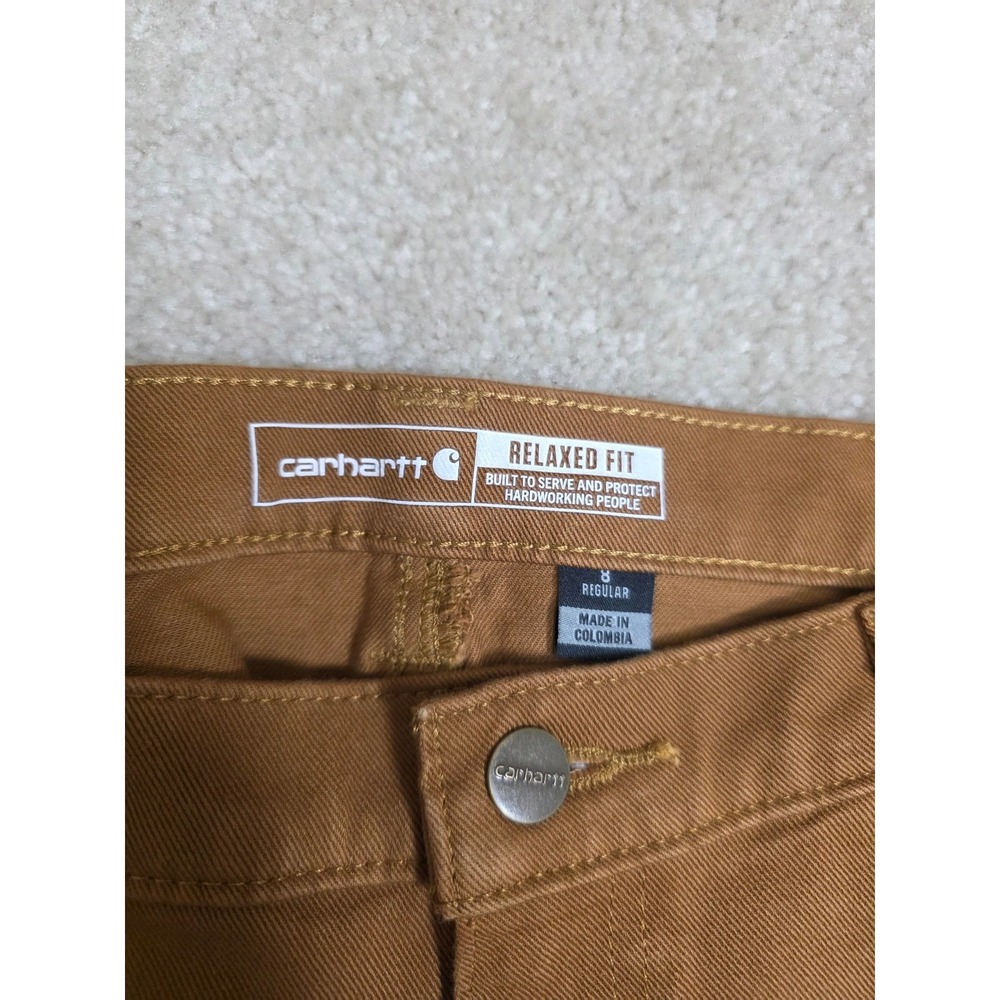 Carhartt women Rugged Flex Relaxed Fit Twill Double Front Work Pants Brown 8R - Picture 5 of 7